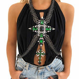 Audrey Crystal Body Chain Necklace - Fashion Genie Boutique