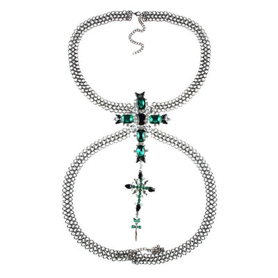 Audrey Crystal Body Chain Necklace - Fashion Genie Boutique