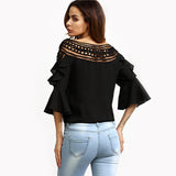 Right To Ruffle Black Frill Sleeve Top - Fashion Genie Boutique