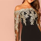 Easy On The Eyes Black Bardot Long Sleeve Mini Dress - Fashion Genie Boutique