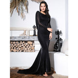 Wedding Date Black Long Sleeve Maxi Dress - Fashion Genie Boutique