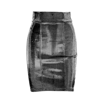 Hansel Silver Metallic Mini Skirt - Fashion Genie Boutique