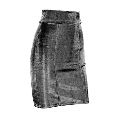 Hansel Silver Metallic Mini Skirt - Fashion Genie Boutique