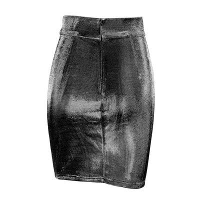 Hansel Silver Metallic Mini Skirt - Fashion Genie Boutique