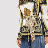 Sincerely Multi Bardot Scarf Print Long Sleeve Top - Fashion Genie Boutique