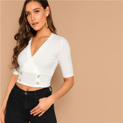 New Lust White Bardot Crop Top - Fashion Genie Boutique