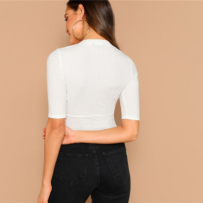 New Lust White Bardot Crop Top - Fashion Genie Boutique