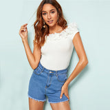 Hadley White Rose Bardot Bodysuit - Fashion Genie Boutique